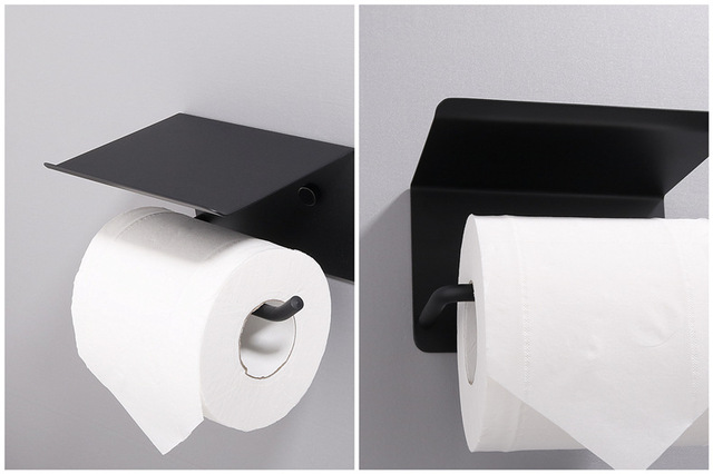 Uchwyt na papier toaletowy kwadratowy ze stali nierdzewnej 304, czarny, naścienny - Wianko - 11