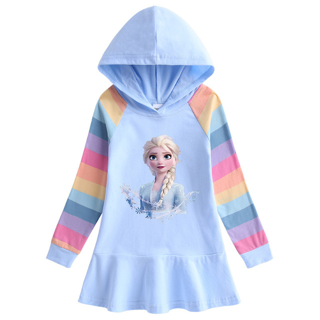 Długa sukienka Elsa dla dziewczynki z rękawami - Disney Frozen, wiosna/jesień - Wianko - 4
