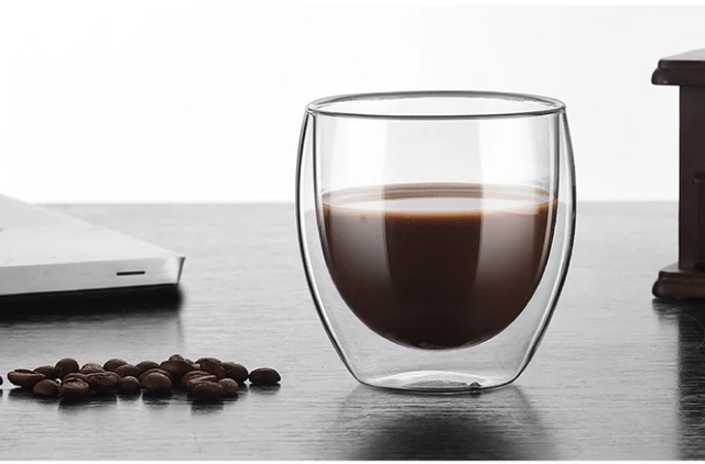 Zestaw kubków szklanych do kawy, podwójna warstwa, odporne na ciepło, biurowe - Wianko - 6
