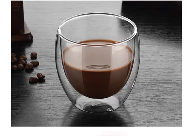 Zestaw kubków szklanych do kawy, podwójna warstwa, odporne na ciepło, biurowe - Wianko - 7
