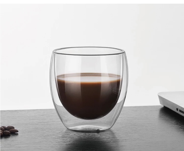 Zestaw kubków szklanych do kawy, podwójna warstwa, odporne na ciepło, biurowe - Wianko - 8