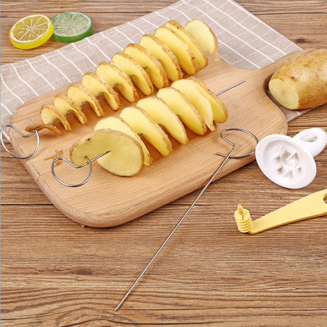 Krajalnica do ziemniaków 3-string Rotate - Twisted spirala DIY, kreatywne gadżety kuchenne, instrukcja w zestawie - Wianko - 17