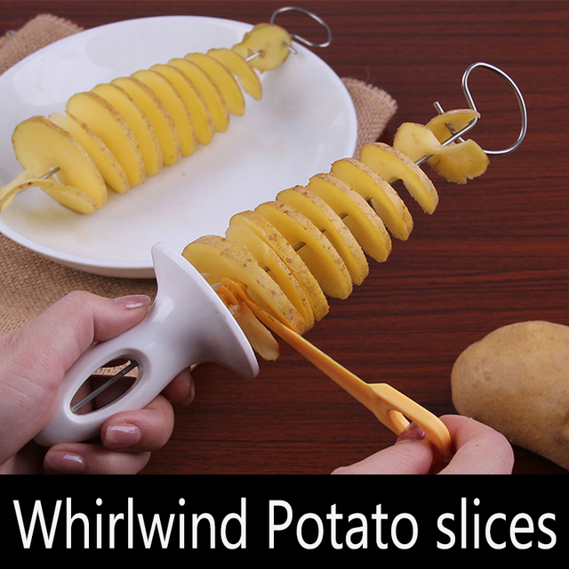 Krajalnica do ziemniaków 3-string Rotate - Twisted spirala DIY, kreatywne gadżety kuchenne, instrukcja w zestawie - Wianko - 14