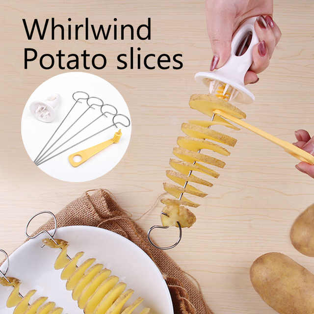 Krajalnica do ziemniaków 3-string Rotate - Twisted spirala DIY, kreatywne gadżety kuchenne, instrukcja w zestawie - Wianko - 12