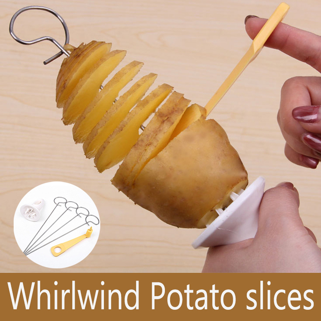 Krajalnica do ziemniaków 3-string Rotate - Twisted spirala DIY, kreatywne gadżety kuchenne, instrukcja w zestawie - Wianko - 13