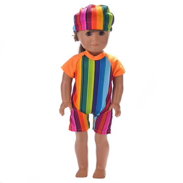 Ubranka dla lalki jednorożec w strojach kąpielowych - dla lalek o wymiarach 18 cali (45 cm) i 43 cm, idealne jako świąteczna zabawka dla dziewczynek do własnoręcznej konstrukcji - Wianko - 13