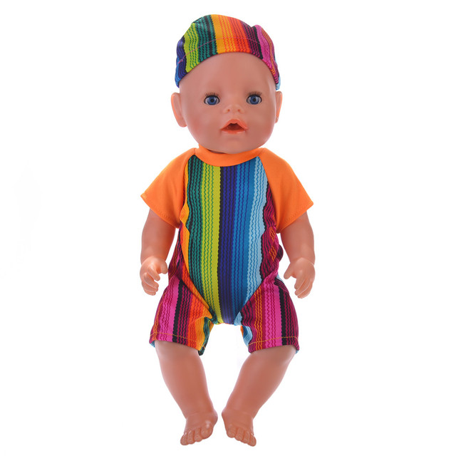 Ubranka dla lalki jednorożec w strojach kąpielowych - dla lalek o wymiarach 18 cali (45 cm) i 43 cm, idealne jako świąteczna zabawka dla dziewczynek do własnoręcznej konstrukcji - Wianko - 14