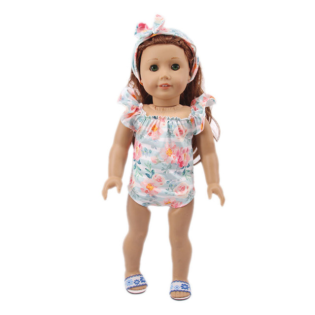Ubranka dla lalki jednorożec w strojach kąpielowych - dla lalek o wymiarach 18 cali (45 cm) i 43 cm, idealne jako świąteczna zabawka dla dziewczynek do własnoręcznej konstrukcji - Wianko - 25