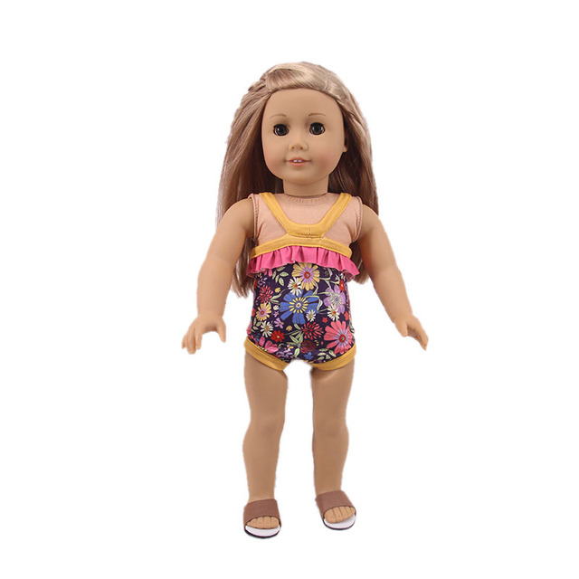 Ubranka dla lalki jednorożec w strojach kąpielowych - dla lalek o wymiarach 18 cali (45 cm) i 43 cm, idealne jako świąteczna zabawka dla dziewczynek do własnoręcznej konstrukcji - Wianko - 2