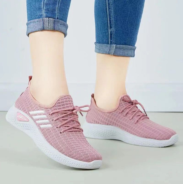 Kobiece sneakersy damskie 2021, wygodne buty typu flats  w siateczkę z siatką powietrzną (Damskie buty typu flats) - Wianko - 2