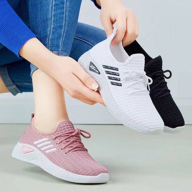 Kobiece sneakersy damskie 2021, wygodne buty typu flats  w siateczkę z siatką powietrzną (Damskie buty typu flats) - Wianko - 4