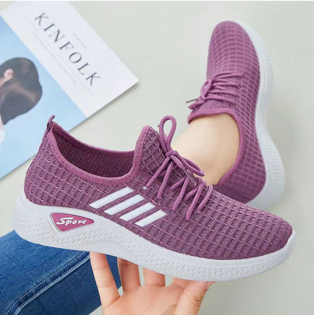 Kobiece sneakersy damskie 2021, wygodne buty typu flats  w siateczkę z siatką powietrzną (Damskie buty typu flats) - Wianko - 7