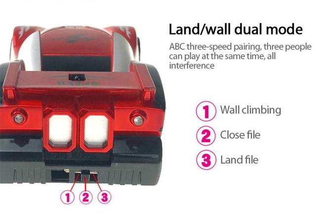 Samochód RC na baterie ze zdalnym sterowaniem, zdolny do wspinaczki po ścianach, obrotów i jazdy odwróconej, idealny prezent dla dzieci - Wianko - 7