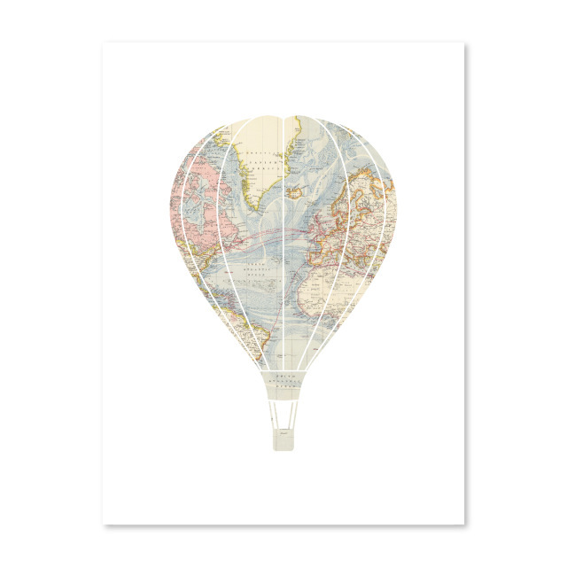 Globus z mapą świata - artystyczne płótno z motywem podróżniczym dla dzieci pokoju - Wianko - 11