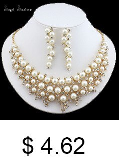 Biżuteria ślubna Jiayijiaduo 2017 - zestaw naszyjników i kolczyków z pereł, w kolorze szarym, białym, czarnym i kawowym - Wianko - 13