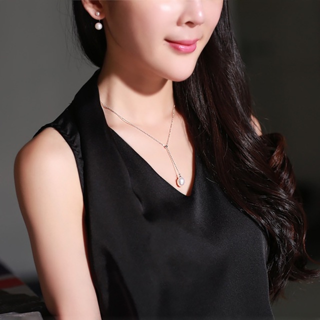 Perły słodkowodne naszyjnik srebro S925 oryginalny stworzony dla kobiet - biżuteria Korea 2021 - Wianko - 2