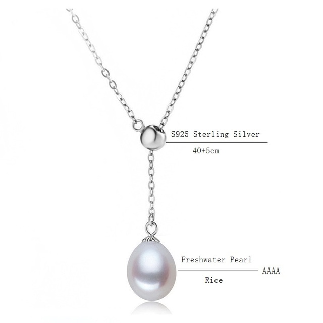 Perły słodkowodne naszyjnik srebro S925 oryginalny stworzony dla kobiet - biżuteria Korea 2021 - Wianko - 1