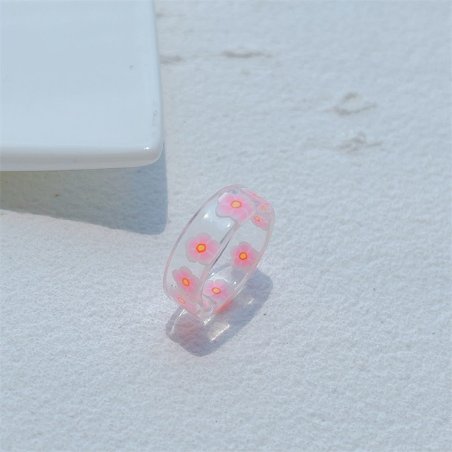 Nowy przezroczysty pierścień z żywicy akrylowej o kształcie geometrycznym, idealny na lato - Wianko - 11