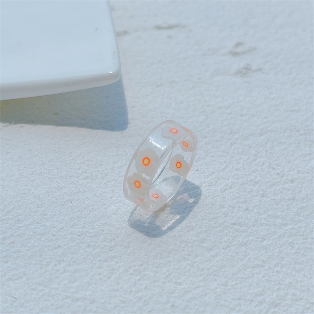 Nowy przezroczysty pierścień z żywicy akrylowej o kształcie geometrycznym, idealny na lato - Wianko - 6