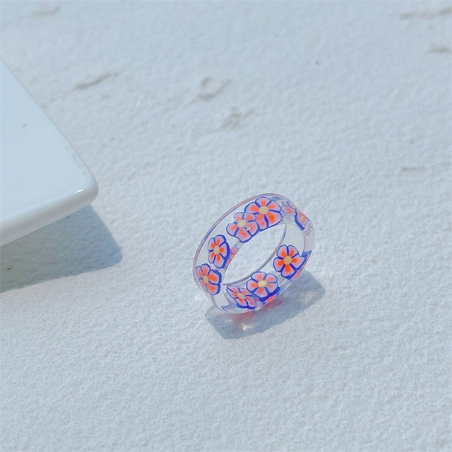 Nowy przezroczysty pierścień z żywicy akrylowej o kształcie geometrycznym, idealny na lato - Wianko - 12