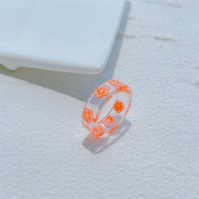 Nowy przezroczysty pierścień z żywicy akrylowej o kształcie geometrycznym, idealny na lato - Wianko - 8