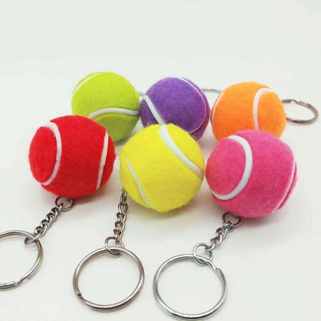 Breloczek tenisowy w kształcie piłki i rakiety – sportowy wisiorek do kluczy, idealny do samochodu i torby - Wianko - 2