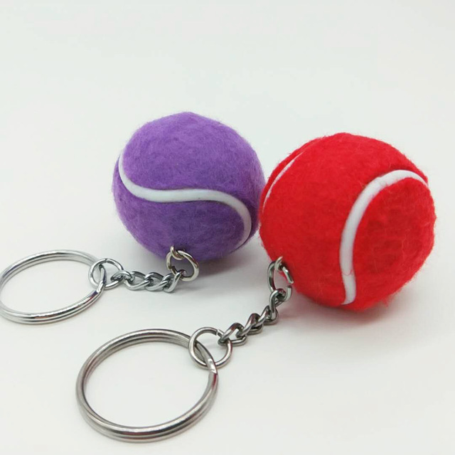 Breloczek tenisowy w kształcie piłki i rakiety – sportowy wisiorek do kluczy, idealny do samochodu i torby - Wianko - 4