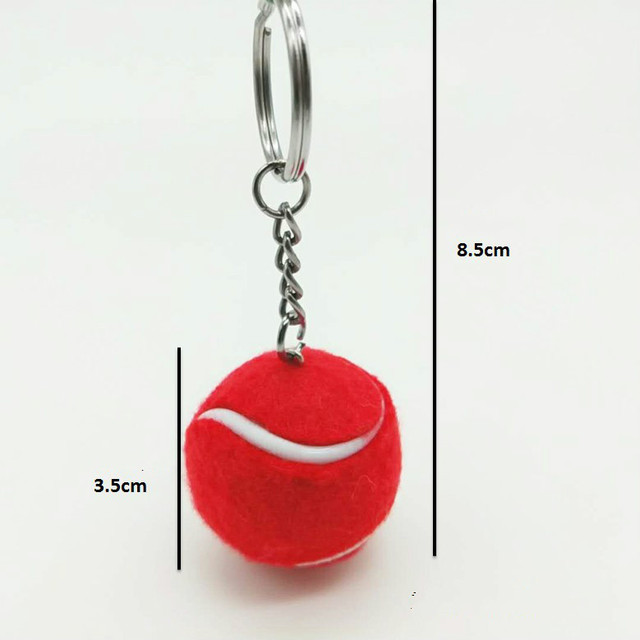 Breloczek tenisowy w kształcie piłki i rakiety – sportowy wisiorek do kluczy, idealny do samochodu i torby - Wianko - 1