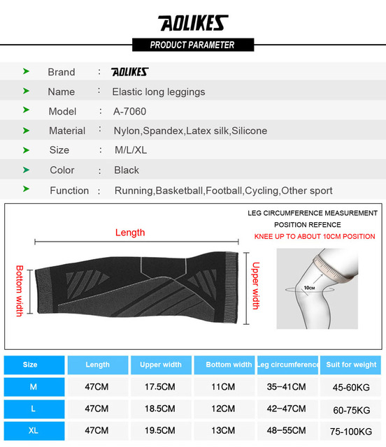Ochraniacz kolana AOLIKES elastyczny Brace do biegania, koszykówki, siatkówki, piłki nożnej, rowerowy - Wianko - 3