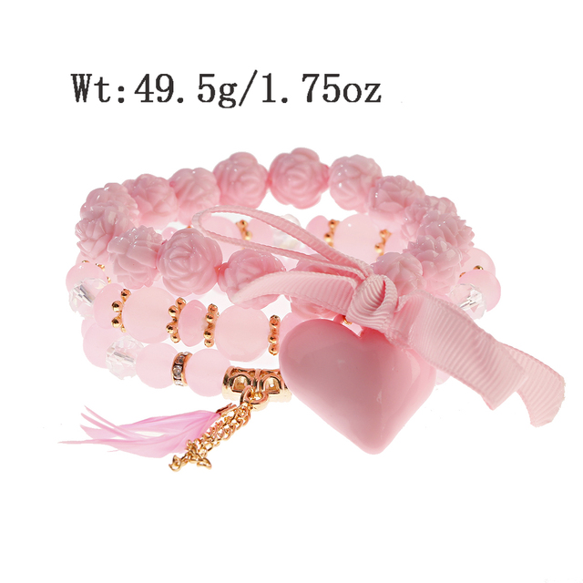 Bransoletka z paciorkami w kształcie serca, doskonała miłość dla kobiet - moda, urok, łańcuszek ze skrzydełkiem - prezenty na walentynki - Wianko - 6
