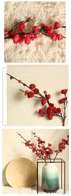 5 sztuk sztucznej gałęzi śliwy jedwabnych do dekoracji ślubnych i ogrodu - Wianko - 10