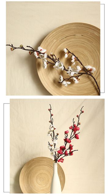 5 sztuk sztucznej gałęzi śliwy jedwabnych do dekoracji ślubnych i ogrodu - Wianko - 4