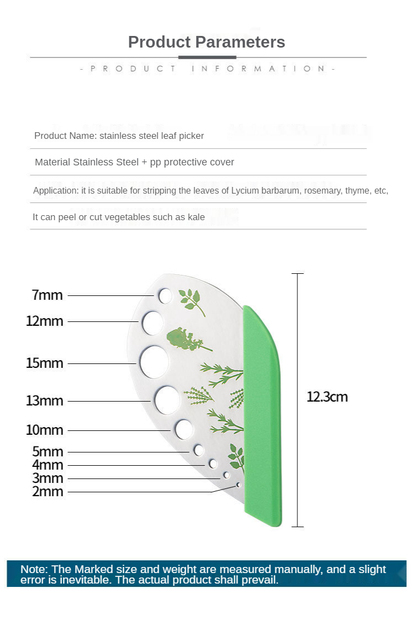 Separator do obierania liści ze stali nierdzewnej - wielofunkcyjne narzędzie kuchenne do zbierania liści warzyw i ziół - Wianko - 22
