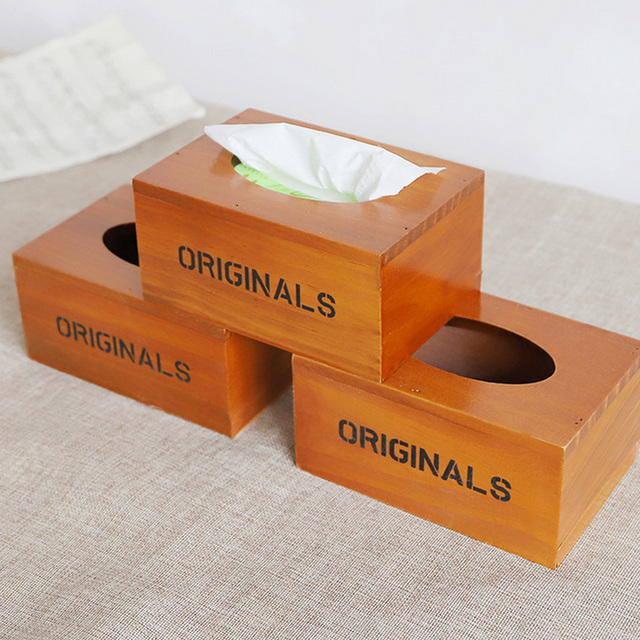 Drewniane pudełko na chusteczki toaletowe w stylu retro z uchwytem - Wianko - 3
