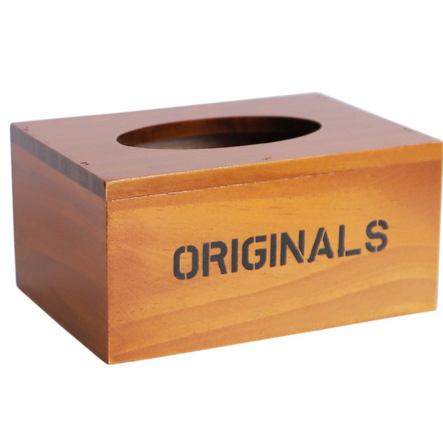 Drewniane pudełko na chusteczki toaletowe w stylu retro z uchwytem - Wianko - 4