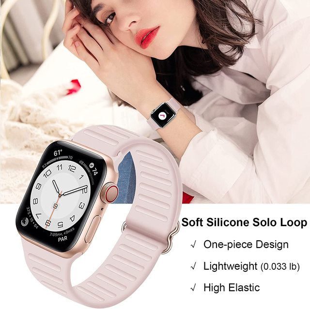 Regulowany elastyczny pasek Scrunchie do zegarka iWatch, jabłka, 44mm/40mm/38mm/42mm, solo, seria 3/4/5/6/SE - Wianko - 3