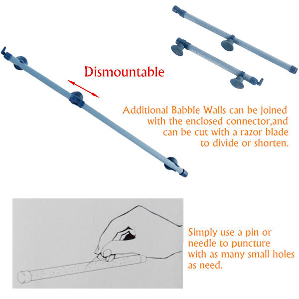 Rurka napowietrzająca ścienna do akwarium o długości: 7, 10, 14, 18, 23 i 28 – dyfuzor wysokiej wydajności - Wianko - 30