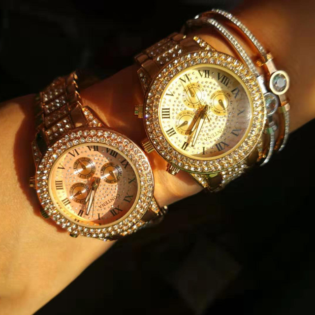 Srebrne luksusowe damskie zegarki z kryształami i diamentami Montre Femme Relogio Feminino 2021 - Wianko - 4