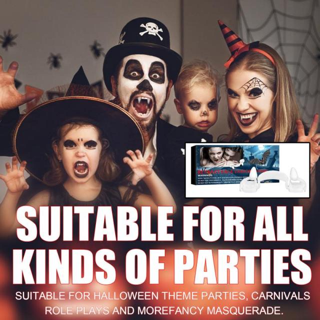 Wampirski zestaw fałszywych zębów - Draculowe klapy Halloween, idealne na imprezę dla dzieci i dorosłych - Wianko - 8