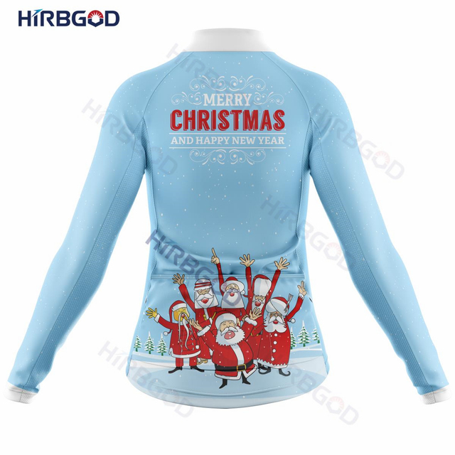 Damska koszulka rowerowa HIRBGOD 2022 z długim rękawem - personalizacja świąteczna, szybkie suche - Wianko - 16