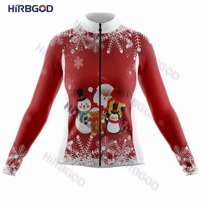 Damska koszulka rowerowa HIRBGOD 2022 z długim rękawem - personalizacja świąteczna, szybkie suche - Wianko - 7