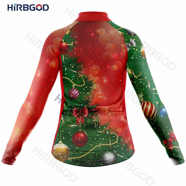 Damska koszulka rowerowa HIRBGOD 2022 z długim rękawem - personalizacja świąteczna, szybkie suche - Wianko - 18