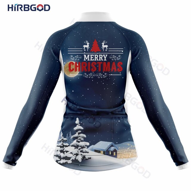 Damska koszulka rowerowa HIRBGOD 2022 z długim rękawem - personalizacja świąteczna, szybkie suche - Wianko - 10