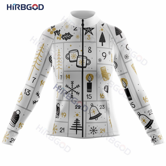 Damska koszulka rowerowa HIRBGOD 2022 z długim rękawem - personalizacja świąteczna, szybkie suche - Wianko - 13
