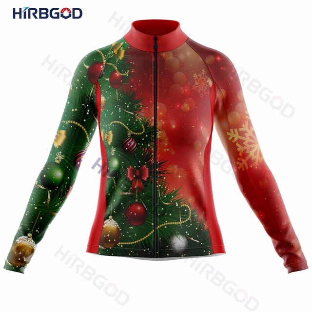 Damska koszulka rowerowa HIRBGOD 2022 z długim rękawem - personalizacja świąteczna, szybkie suche - Wianko - 17