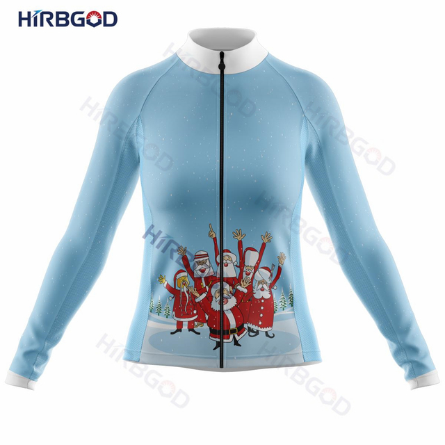 Damska koszulka rowerowa HIRBGOD 2022 z długim rękawem - personalizacja świąteczna, szybkie suche - Wianko - 15