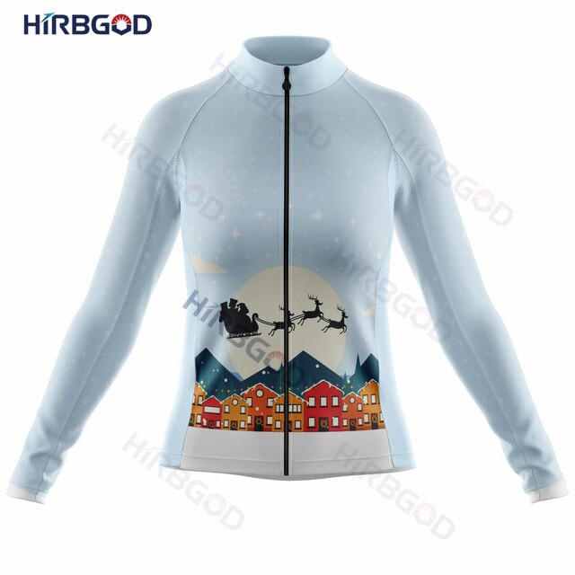 Damska koszulka rowerowa HIRBGOD 2022 z długim rękawem - personalizacja świąteczna, szybkie suche - Wianko - 5