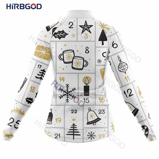 Damska koszulka rowerowa HIRBGOD 2022 z długim rękawem - personalizacja świąteczna, szybkie suche - Wianko - 14