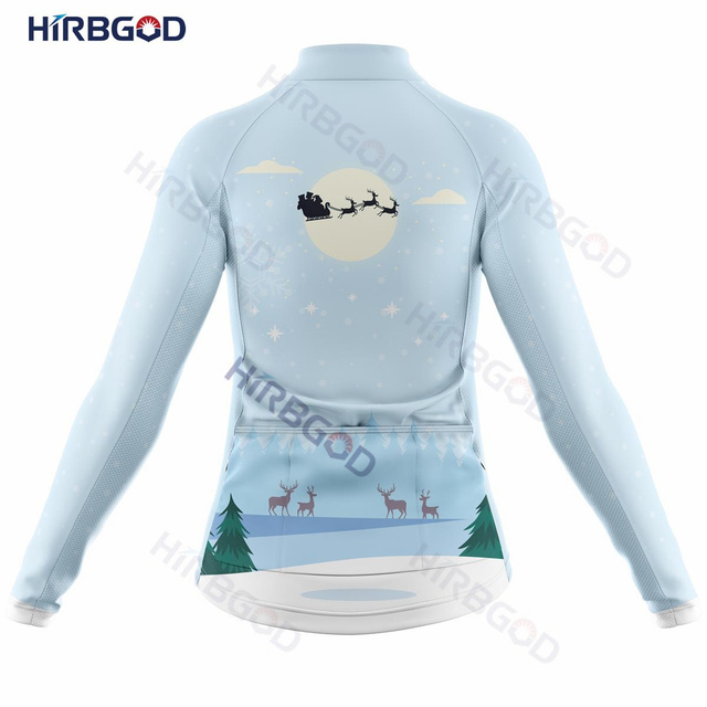Damska koszulka rowerowa HIRBGOD 2022 z długim rękawem - personalizacja świąteczna, szybkie suche - Wianko - 6