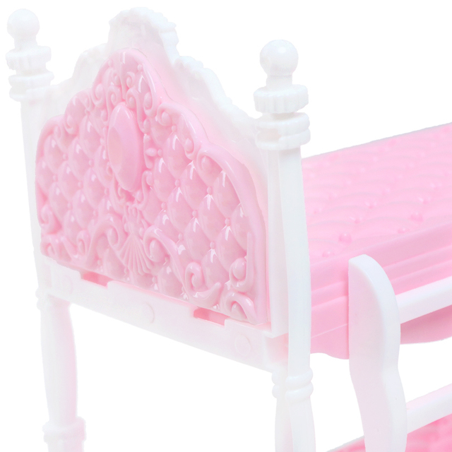 Zestaw domek dla lalek - różowe łóżko piętrowe, sypialnia księżniczki z podwójnym łóżkiem - meble i akcesoria dla lalek Barbie - idealny prezent dla dziewczynki - Wianko - 13